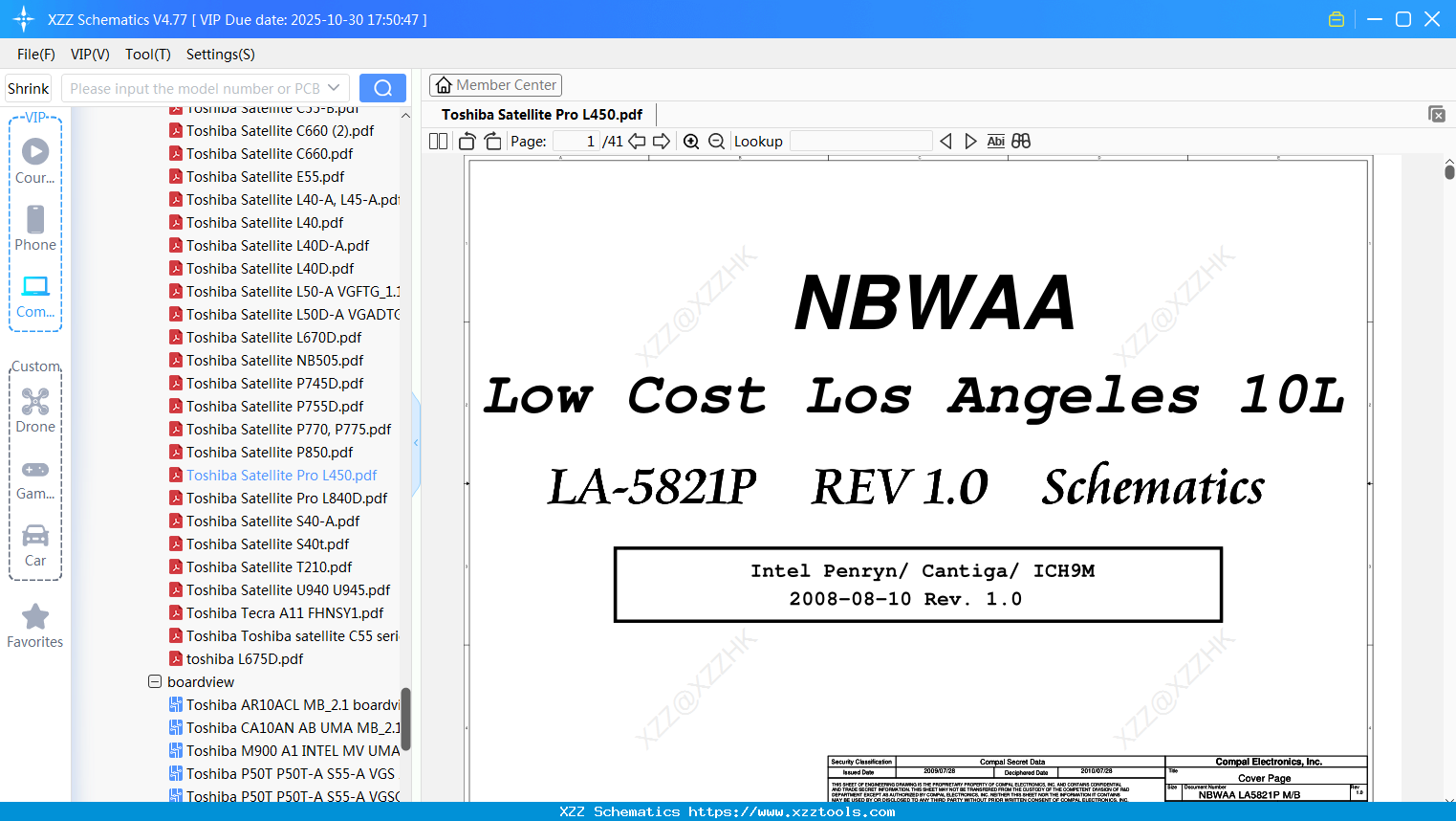 Laptop Toshiba Satellite Pro L450